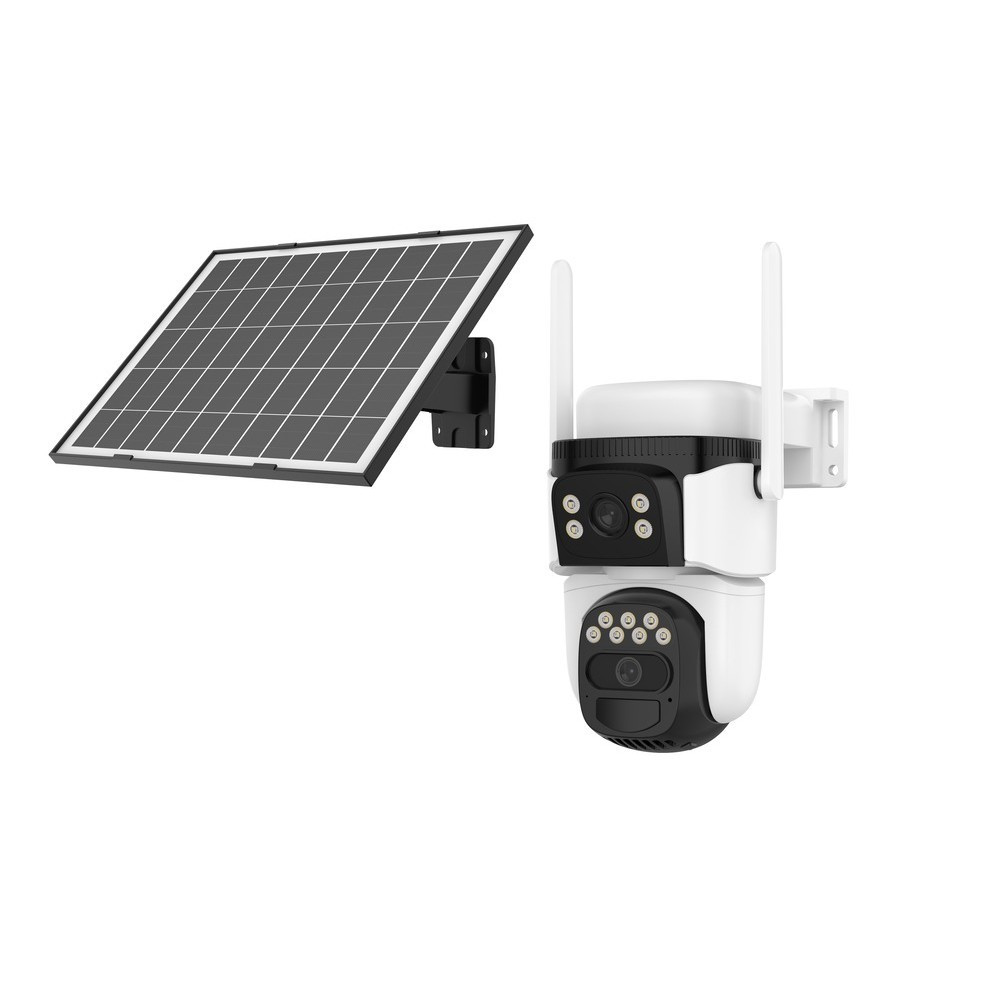 WiFi Безжична Управляема IP Камера със Соларен Панел 3Mp, Два Обектива и Dual Light 30м.